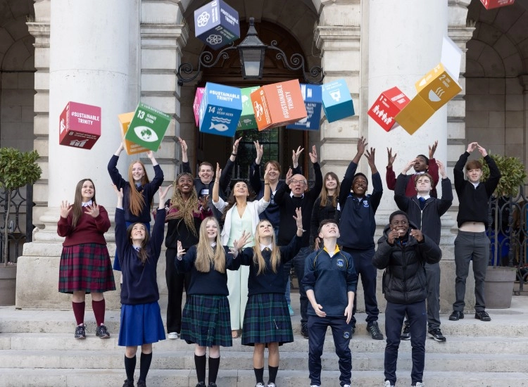 TY students pictured after present projects at TRinity