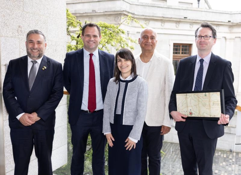 Louis Telemachou, Cyprus’s Ambassador to Ireland, Neale Richmond, Minister of State for International Development and Diaspora at the Department of Foreign Affairs, Dr Maria Grazia Porcedda, Prof. Hitesh Tewari, and Prof. Patrick Geoghegan.