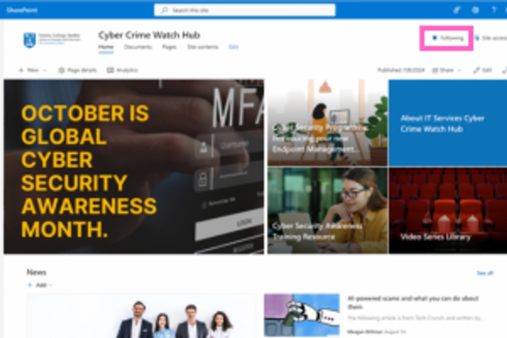 image of the CCWH homepage