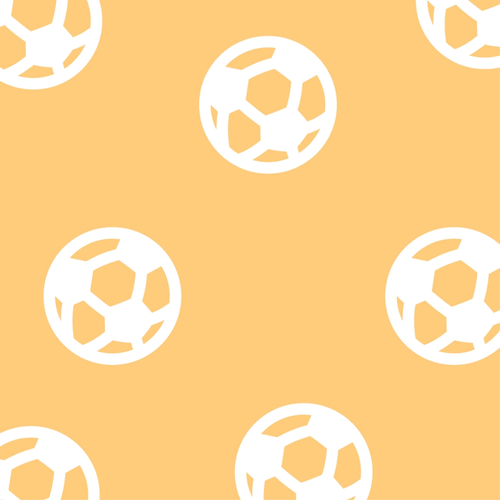 Illustration of sunshine and footballs in yellow and orange