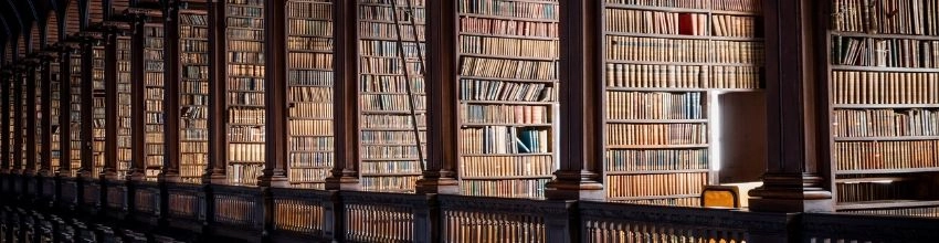 A side view of one side of the Long Room Library Trinity College Dublin