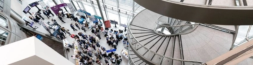 Overhead event shot in TBS lobby