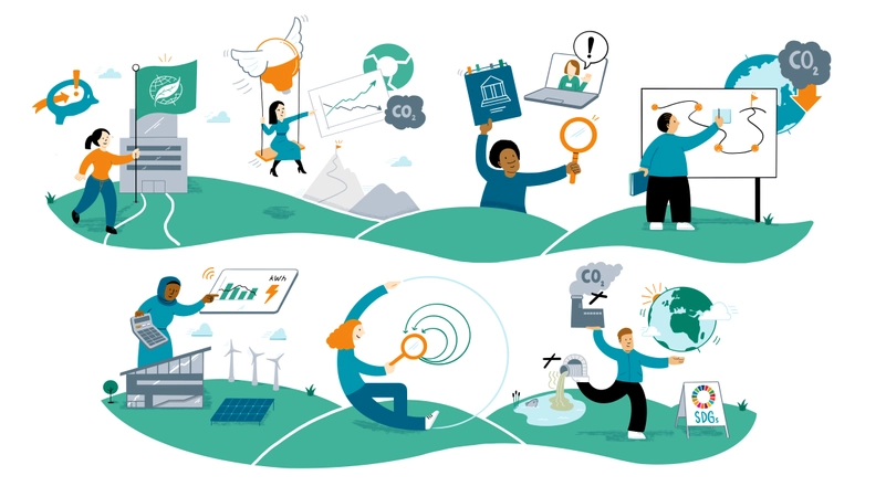 Climate Action & Sustainable Development concept illustrations