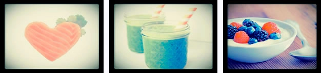 Three images of healthy snacks