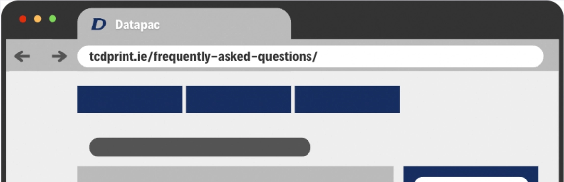 image of datapac FAQ website