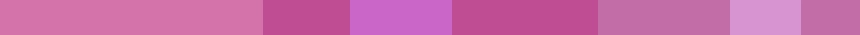 A range of pink colours