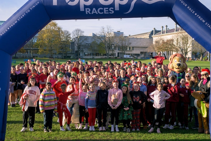 Primary School students ready to run a race