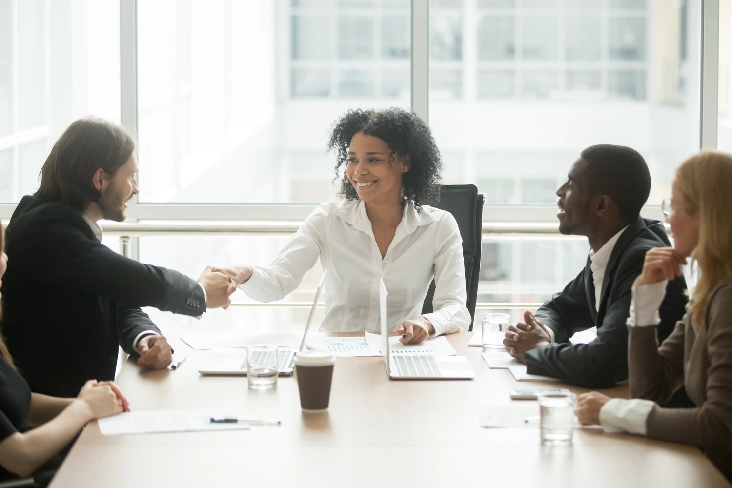 Business meeting in boardroom