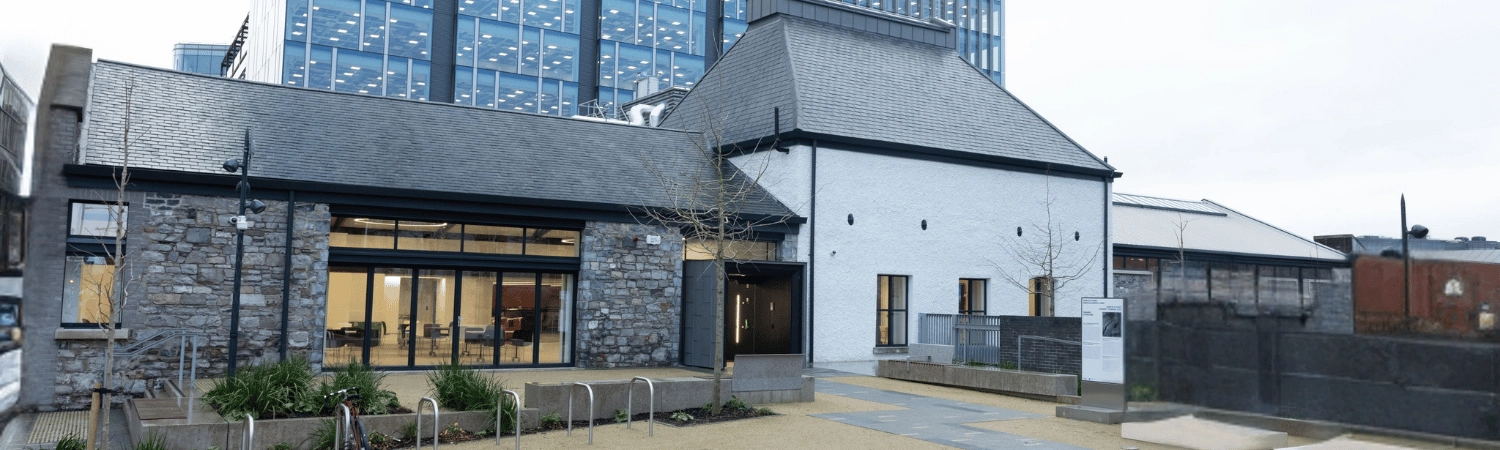 the front of a building designed for collaboration