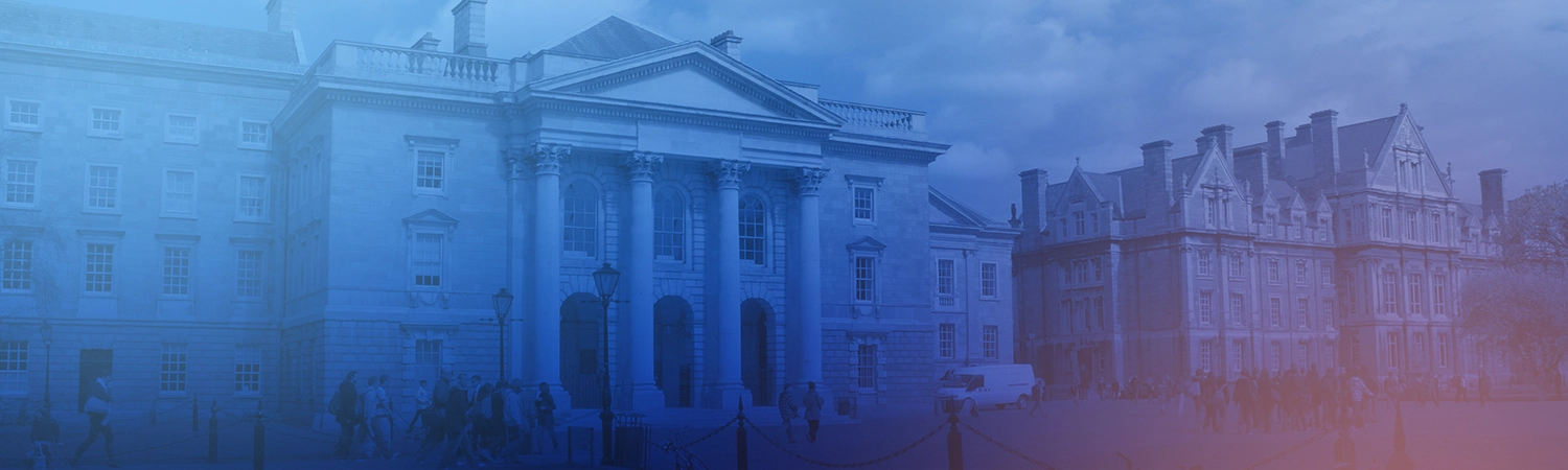 banner campus view with blue and purple cover overlay