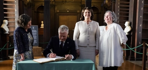 Trinity welcomes President and First Lady of Lithuania to Old Library