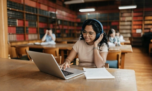 Student taking digital assessment