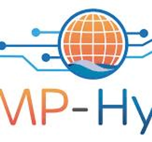 iAMP-Hydro Logo -  globe graphic with latitude/longitude lines and lettering