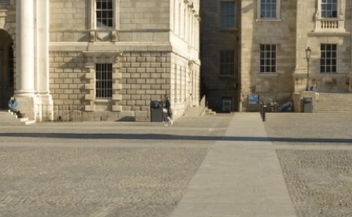Pathway across the cobbles