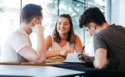 Students working on a project