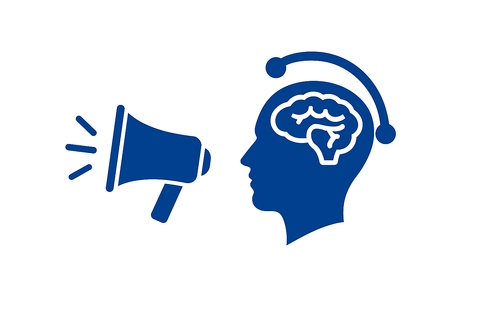 An icon of a head talking into a megaphone