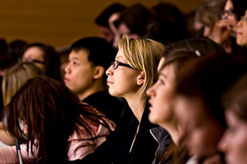 Students in a lecture.