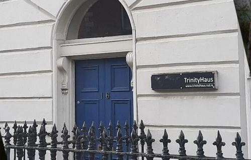 Image of the door to Trinity Haus
