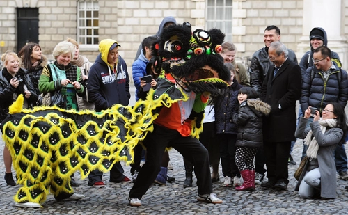 Chinese Dragon costume celebrating diversity at Trinity College Dublin