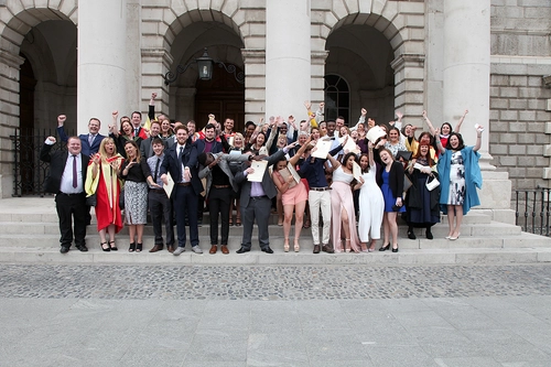 Group of students graduating from Trinity College Dublin