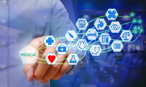 A brochure with health icons