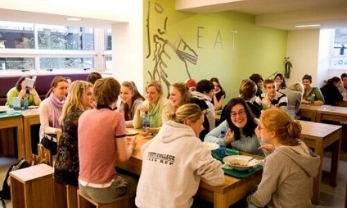 Students eating at the Buttery Restaurant