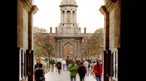 View of Trinity's Campanile and Front Square.