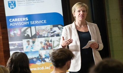 Ivana Bacik delivering a lecture at TCD