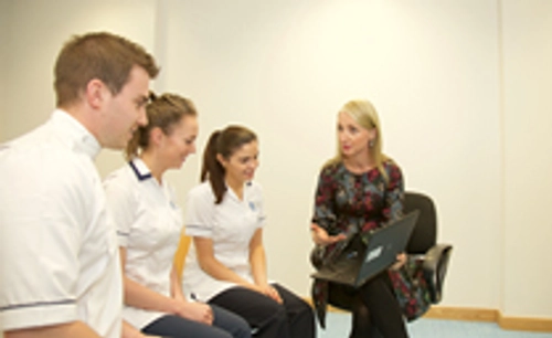 talking to students