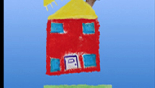 a red house painting