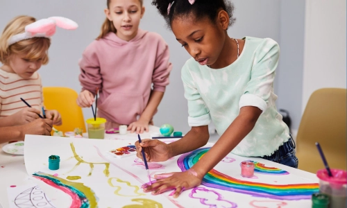 Children painting