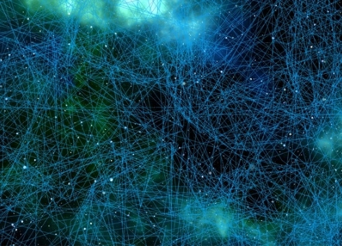 Image of space in blues and blacks