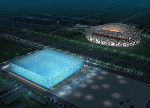 AI generated ice-block situated beside the Aviva stadium in Dublin