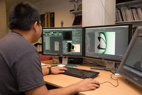 A person designing a CGI animation