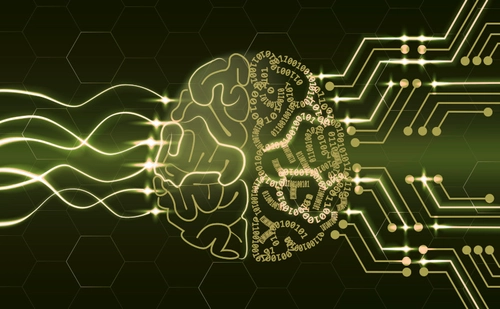 Digital image of a brain representing artificial intelligence