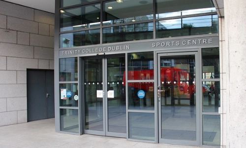 The entrance to Trinity Sports Centre
