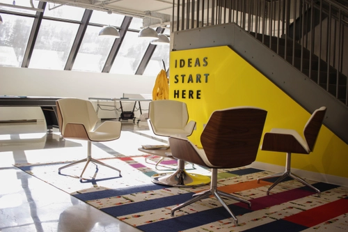 Picture of a business room witht he words 