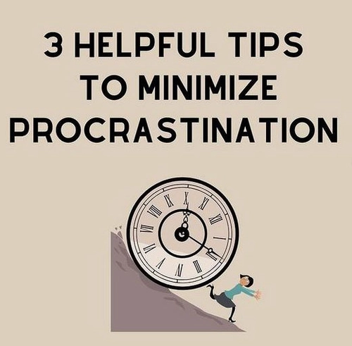Image with cartoon person holding up a clock and text reading 