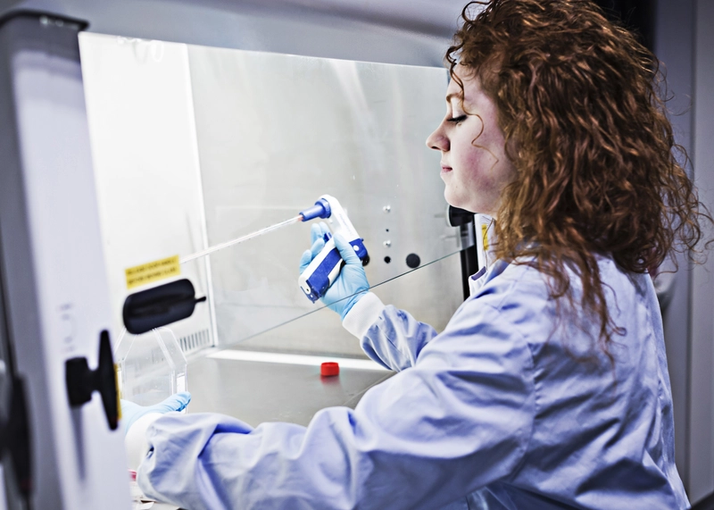 Trinity College Dublin, Science student in the lab.