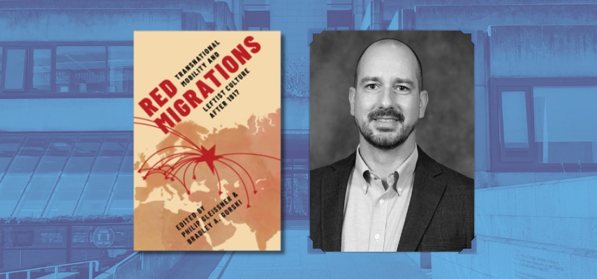 Photo collage featuring book cover and a headshot of Dr Tuxbury-Gleissner.