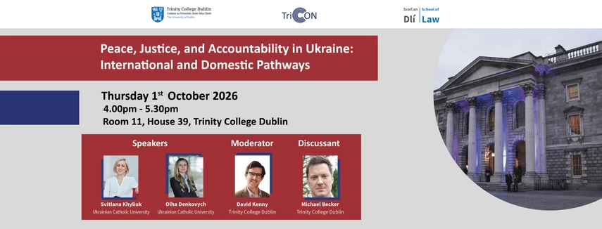 Trinity College Dublin Law event flyer: 