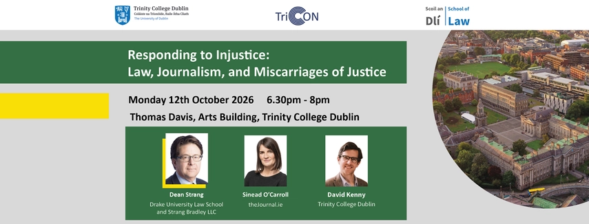 Poster for Trinity College Dublin School of Law event: 