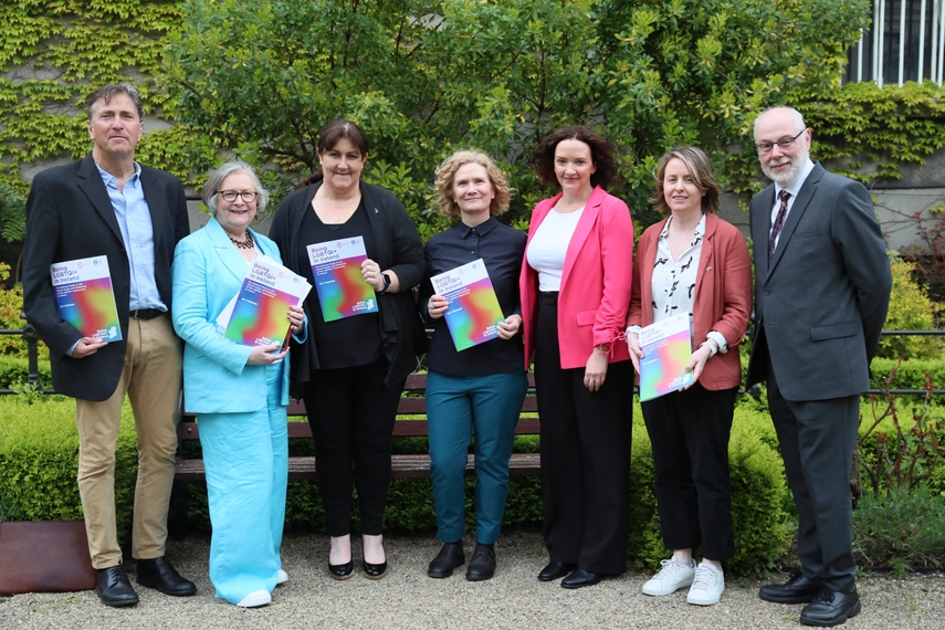 Pictured at the launch of the report, left to right: Dr Jan de Vries, Professor Agnes Higgins, Dr Thelma Begley, Dr Karin O’Sullivan, Dr Louise Doyle, Carmel Downes, and Dr Mark Monahan.
