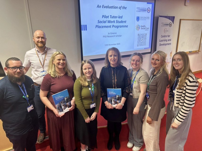 Groups of staff and students at launch