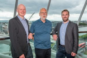 Pictured (left to right) are: the local host team, Dr Rory Monaghan, Department of Mechanical Engineering, NUIG, Professor John Simmie, School of Chemistry, NUIG, and Professor Stephen Dooley, School of Physics, Trinity.