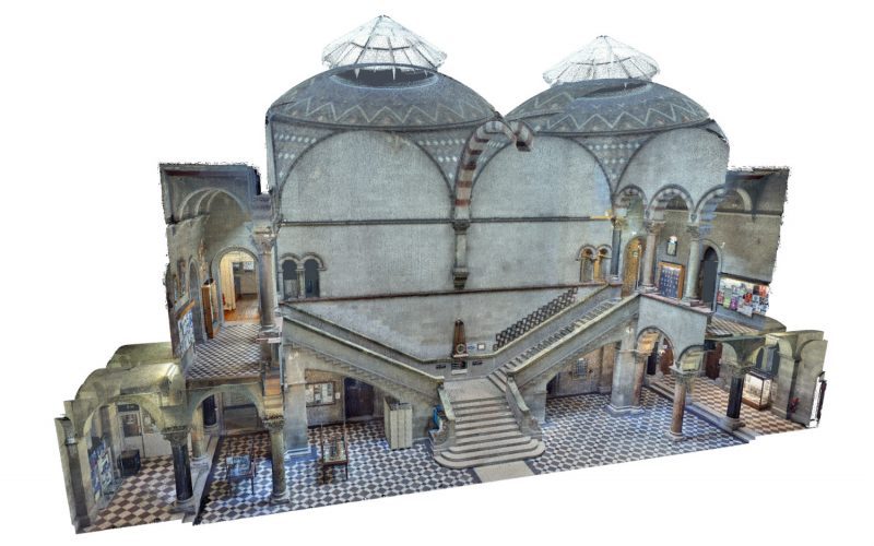 Section of 3-D scan of the main atrium, which showcases the finest of Irish marble and decorative stone