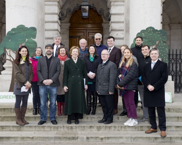 Chancellor Mary Robinson with members of Trinity Green Campus Committee