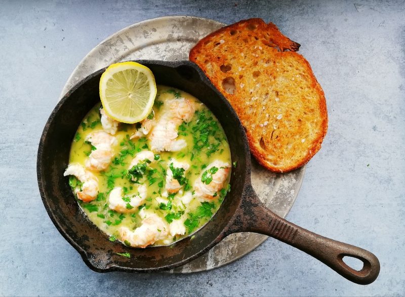 For the starter, Brian Topping has created a prawn stew, reimagining a recipe first published by Hannah Glasse in 1777.