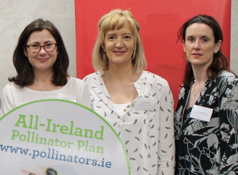 Professor Jane Stout, with Juanita Browne and Dr Una Fitzpatrick, all of whom continue to play key roles in the development of the All-Ireland Pollinator Plan.