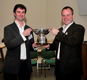 Prof thorfinnur gunnlaugsson, tcd (right) and prof. neil champness (nottingham)